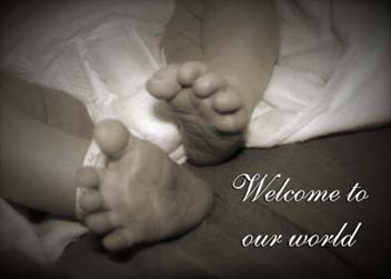 newborn feet card cover